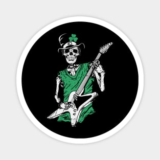 St. Patrick's Day Rock & Roll Skeleton Guitar Player Magnet